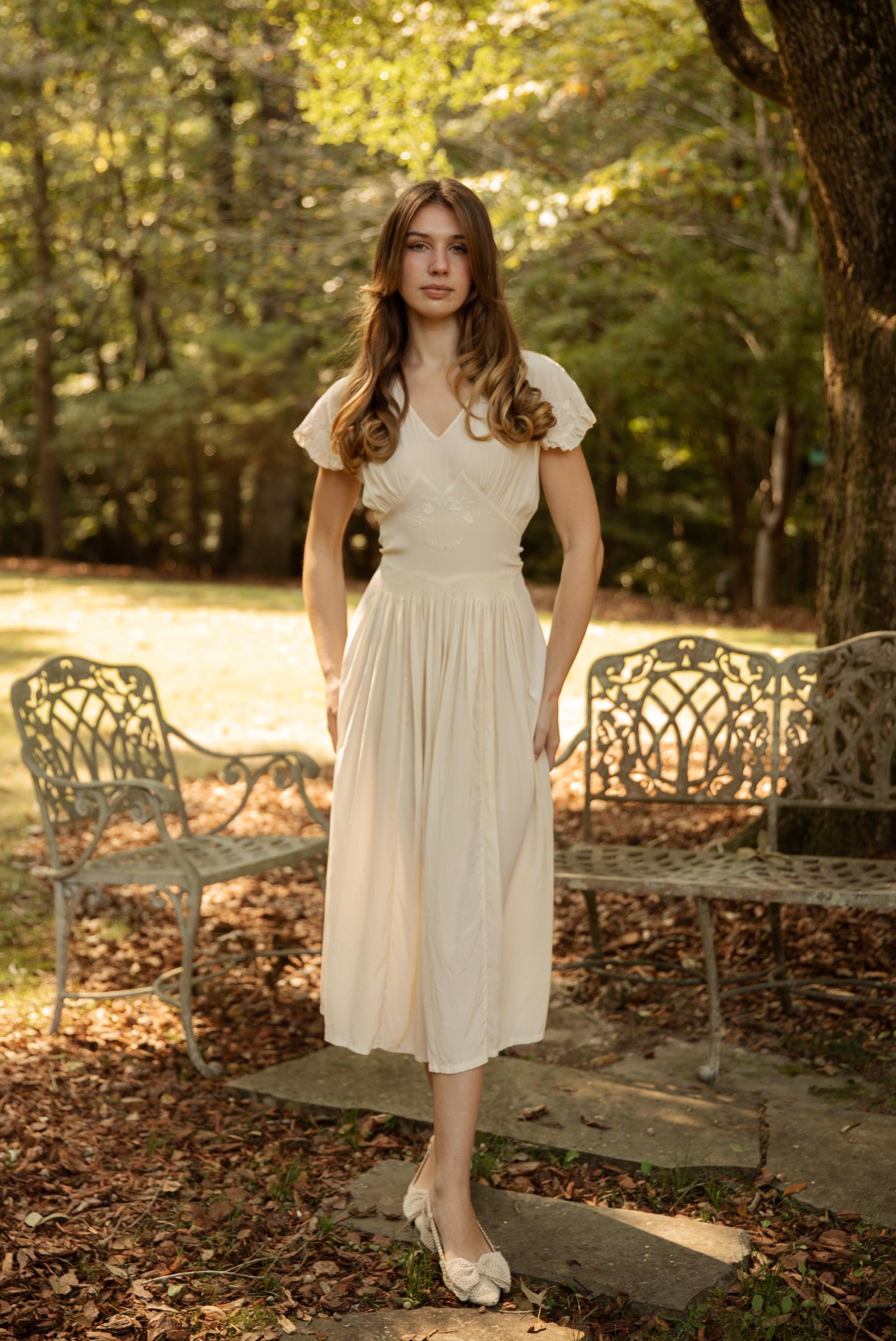 ワンピース 1930s Cream Silk Dress 1930's Cream Silk Dress – Eveliina Vintage
