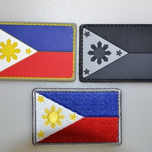 The Philippines flag Pilipinas PVC patch tactical color Morale Police Army force uniform bag ifak Republika ng pambansang watawat Luzon