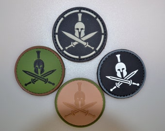 pvc SPARTAN Helmet Swords Patch Morale Army force uniform bag ifak Airsoft rubber uniform plate badge meme molon lave come and get it