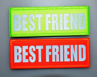 Fluorescent reflective BEST FRIEND green or orange dog harness patch tactical Morale Police Army force uniform Airsoft uniform