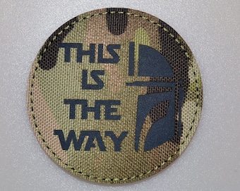 Laser cut cordura Round This is the Way Camo Tactical Patch Morale ir Police Army reflective camouflage