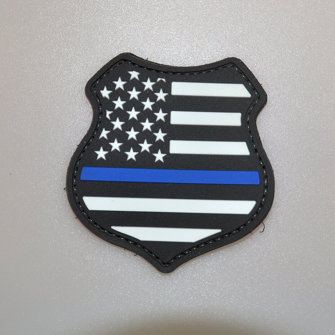 Uscolor Support Shield Shield BLUE LINE Usa United States American Flag PVC Patch Lives Matter ...