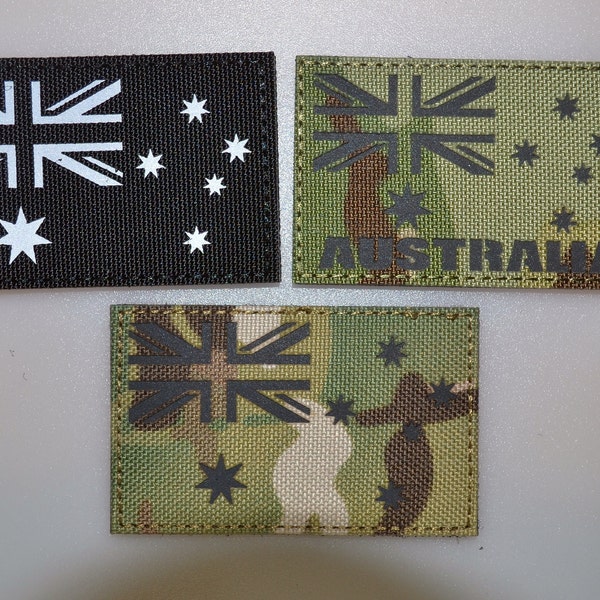 Laser cut cordura Australia Flag down under Aussie Camo Tactical Patch Morale Badge Badge ir reflective camouflaged