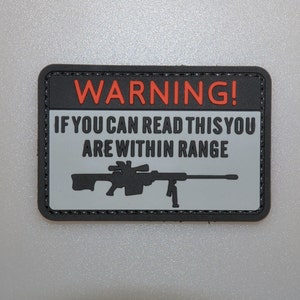 VARNING Om du kan läsa detta inom räckhåll pvc Patch Moral rolig Arméstyrka uniform väska IFAK Airsoft gummi uniform platta badge meme krig