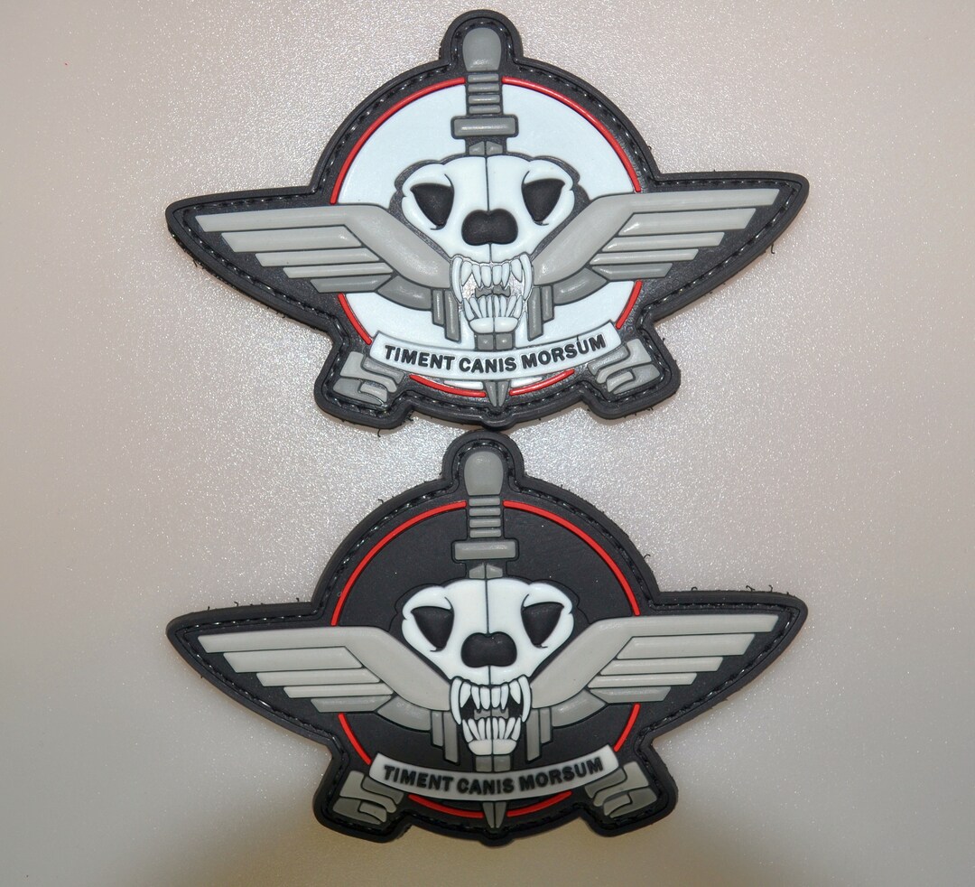 FEAR THE BITE Pvc K9 Dog Vest Patch Morale Funny Army Force Uniform