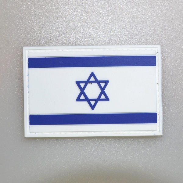 IZRAEL ISRAEL flag PVC patch tactical color Morale Police Army force uniform bag ifak left Airsoft Gaza Degel Yīsra Magen David Star Tallit