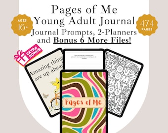 Gratitude Journal: Young Adult Writing Prompts, Coloring Pages (Canva)