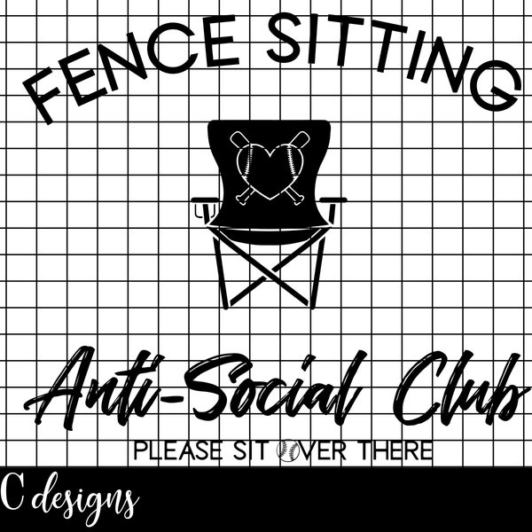 Fence Sitting Anti-Social Club | Digital Download | .PNG .SVG | Cricut Ready | Sublimation Ready