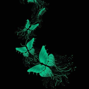 Pacote de borboleta verde com 5 cartões em branco