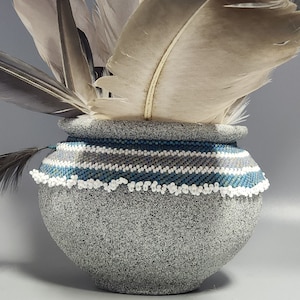 Small Beaded Decorative Pot