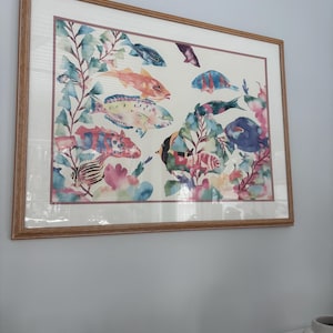 トレイシー テイラー オリジナル水彩画T. Taylor 色鮮やかな魚たち