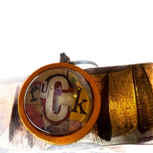 Bad Word Colorido Foda-se Vidro Cabochão colagem pingente colar Fita washi reciclada metais mistos Boho a palavra f, palavrões