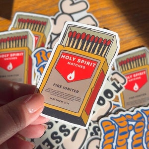 Matchbox Sticker | Holy Spirit | Bible Stickers | Faith Stickers | Jesus | God | Journal Stickers | Laptop Sticker | Christian Sticker