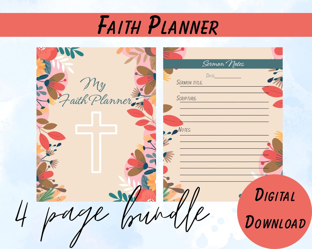 4 Page Printable Faith Planner Bible Study Planner Prayer - Etsy