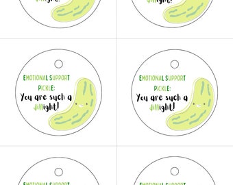 Emotional Support Pickle TAGS PRINTABLE PDF 