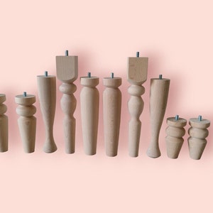 Möbelfüße Tischbein Holz   BucheMöbelfuß beine Massivholz  Möbelbeine Gerade Holzfüße gerade Rohe Buche Holzmöbelfüße Tischbeine wooden leg