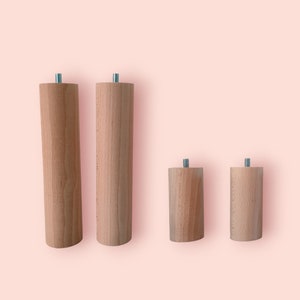 Möbelfüße Tischbein 4 Stücke  holz beine Möbelbeine  Zylindrische Runde,BUCHE Holzfüße  Gerade Holzfüße gerade Rohe Buche Holzmöbelfüße