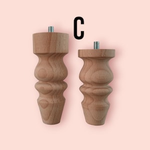 Möbelfüße Tischbein 4 x  C  Holz   BucheMöbelfuß beine Massivholz  Möbelbeine Gerade Holzfüße gerade Rohe Buche Holzmöbelfüße Tischbeine