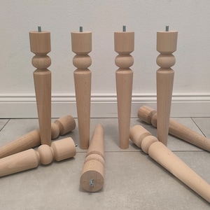 Möbelfüße Tischbein    Holz   BucheMöbelfuß beine Massivholz  Möbelbeine Gerade Holzfüße gerade Rohe Buche Holzmöbelfüße Tischbeine nogi