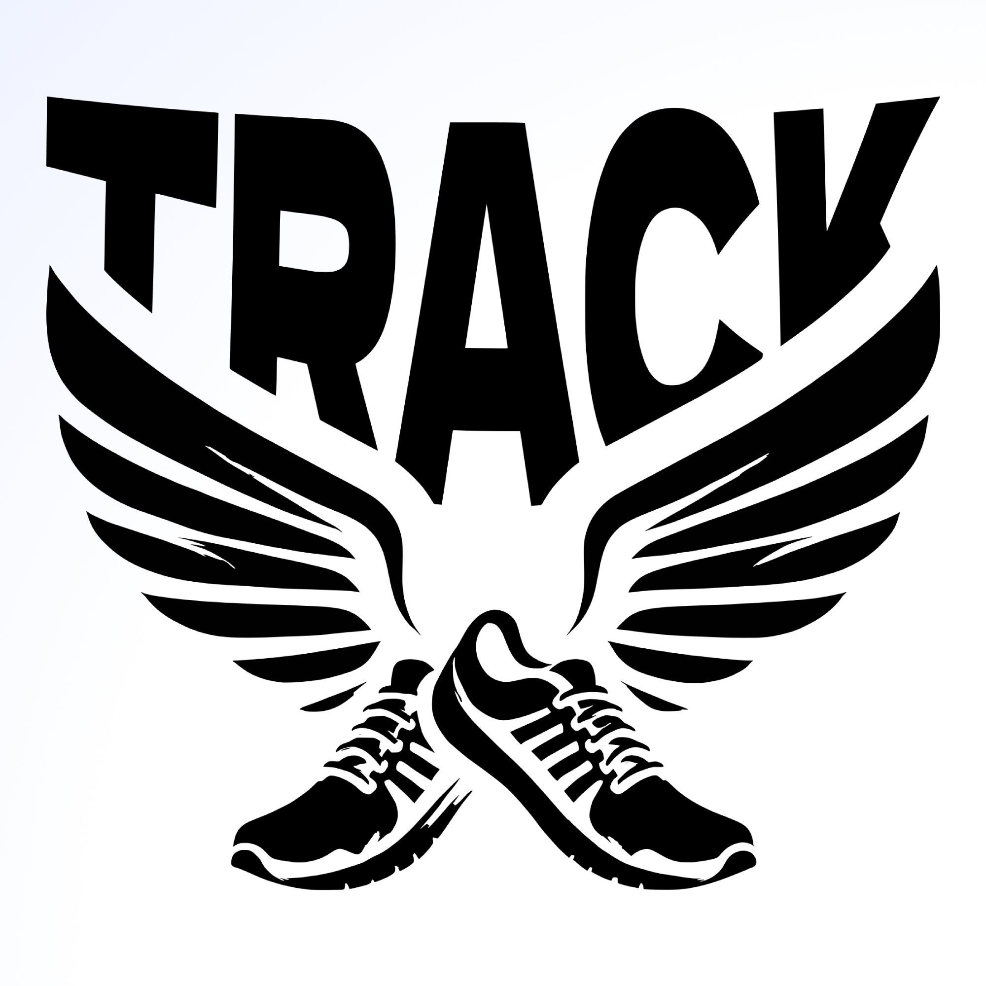 Minimalist Track And Field Png, Track Shoes Wings Bold - Cross Country Svg