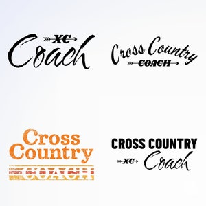 Cross Country Coach Svg Logo Bundle - XC Running Coach Png Pack