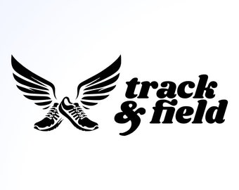 Winged Running Track SVG: Minimalist Track Spikes Graphic (Digital Download)