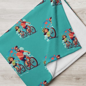 Couples Cycling Blanket, Be My Domestique Gift for Cyclist, Cozy Romantic Bike Throw image 6