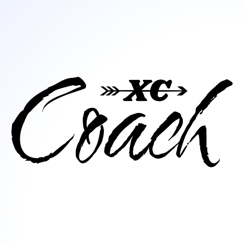 Coach In Cursive Cross Country Coach Svg Logo Bundle - XC Running Coach Png Pack - Etsy