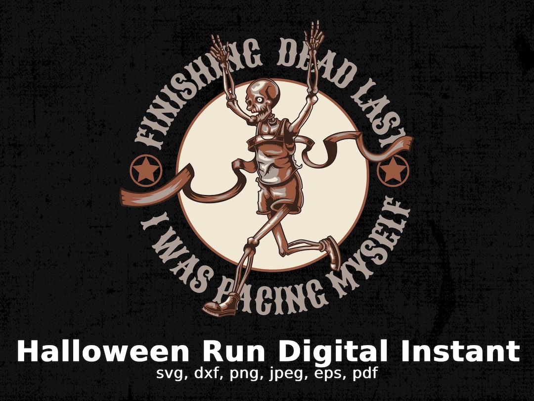 Skeleton Race Halloween Run Digital Instant Running Vector Download Svg ...