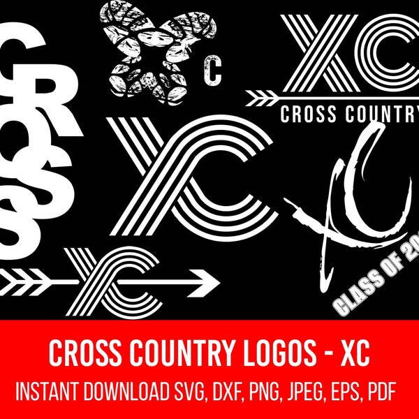 Cross Country Logos svg - XC Running File - Bundle svg - Silhouette Pack