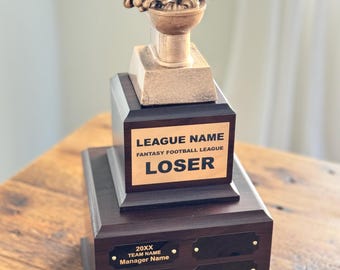 Fantasy Football Loser Trophy | 15" Perpetual Toilet Trophy | Last Place FFL Sacko Award | Engraving Included