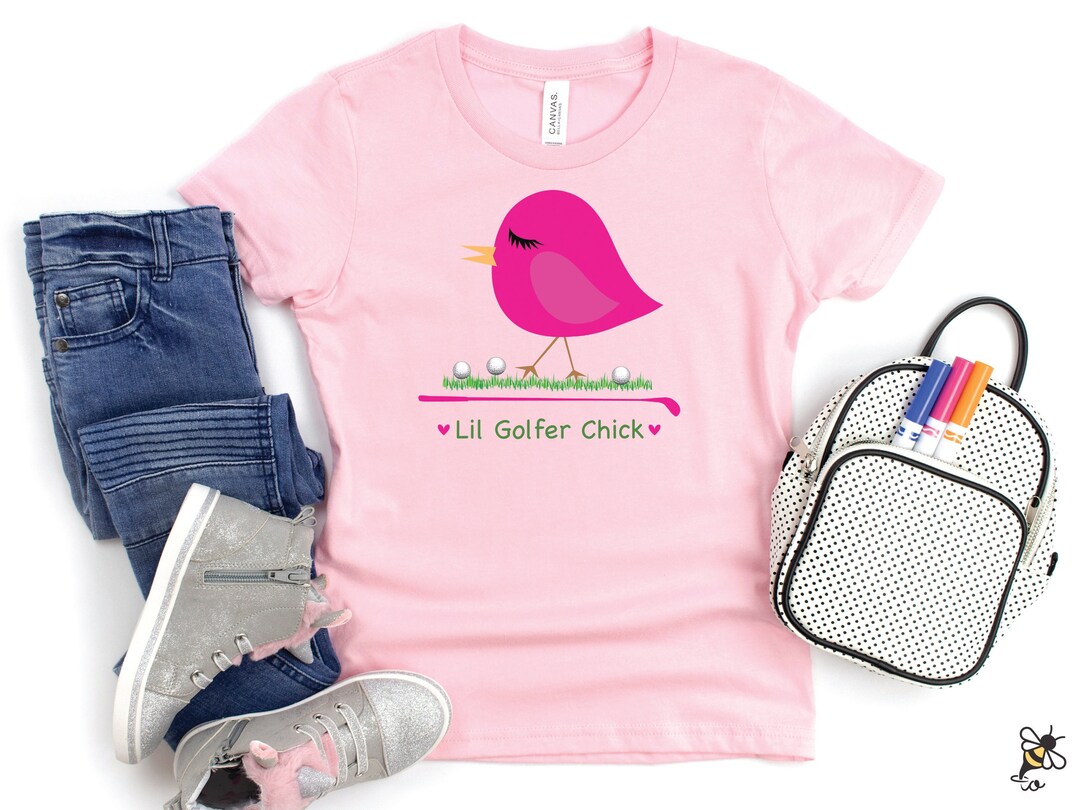 Kids Golf Shirt, Lil Golfer Chick, Girly Golfer, Youth Golf Shirt