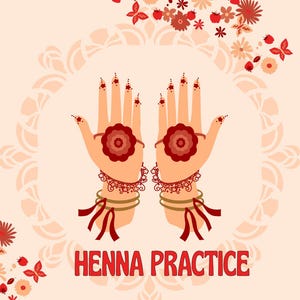 Printable Henna Practice Sheets ebook | Beginner Henna Design Workbook | Mehndi Template PDF for Artists | Instant Download