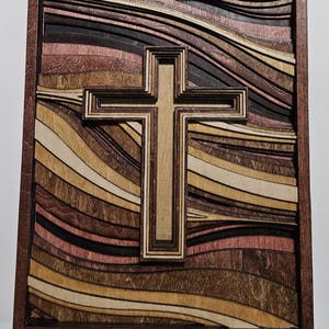 Wooden Cross Layered Wall Hanging