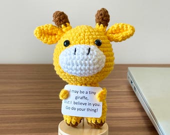 Crochet Giraffe Desk Decor, Handmade Amigurumi Giraffe, Cute Desk Companion, Thoughtful Gift, Cute Giraffe Decor