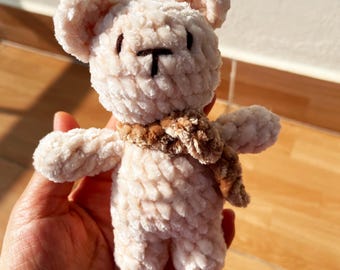Crochet Teddy Bear Plush, Handmade Amigurumi Bear, Soft Plush Teddy Toy, Cute Crochet Bear Gift, Baby Shower Nursery Decor