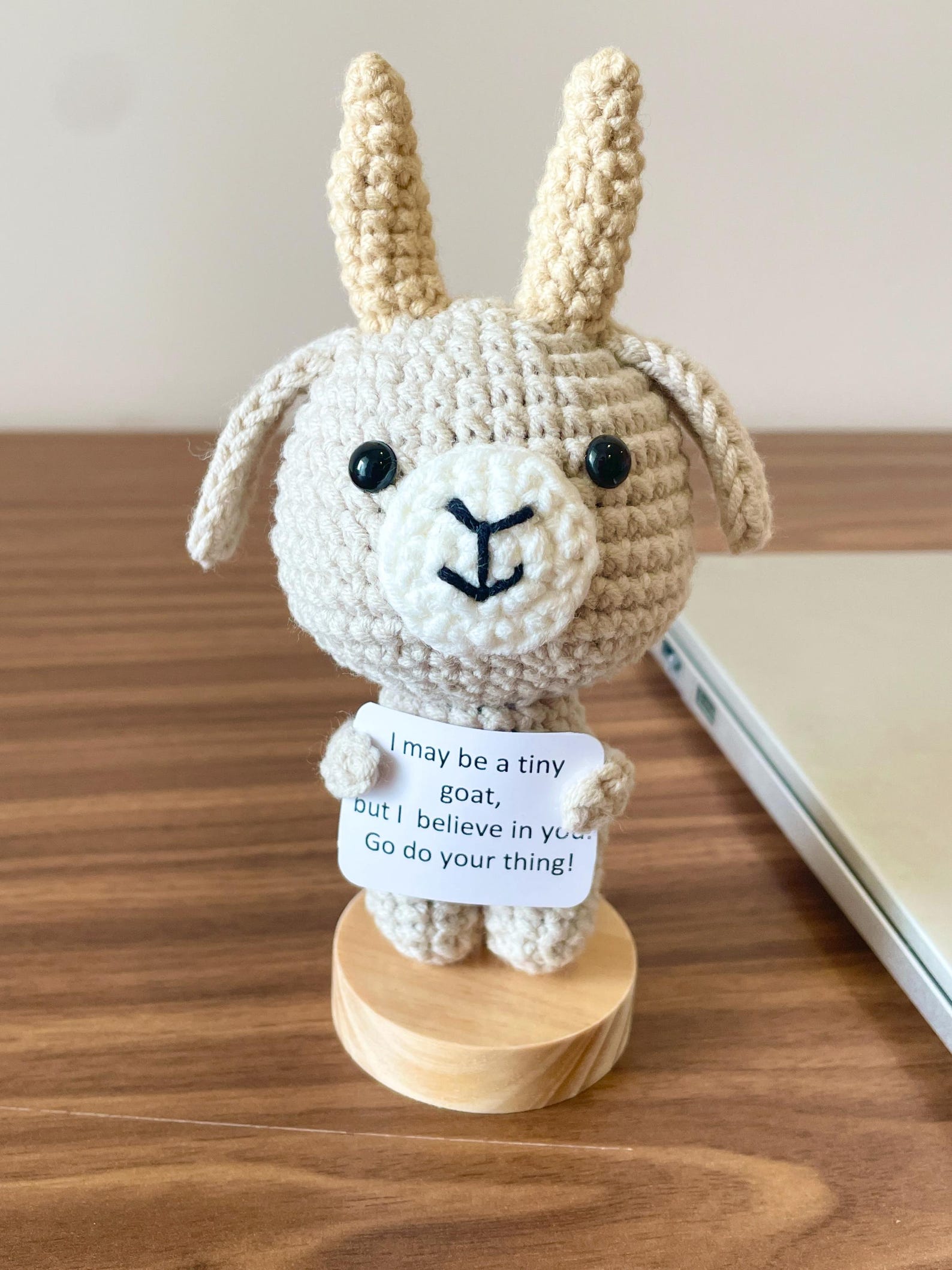 Crochet Goat Desk Decor, Handmade Amigurumi Goat, Cute Desk Companion, Thoughtful Gift, Cute Goat Decor
