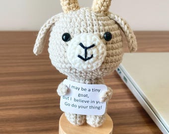 Crochet Goat Desk Decor, Handmade Amigurumi Goat, Cute Desk Companion, Thoughtful Gift, Cute Goat Decor