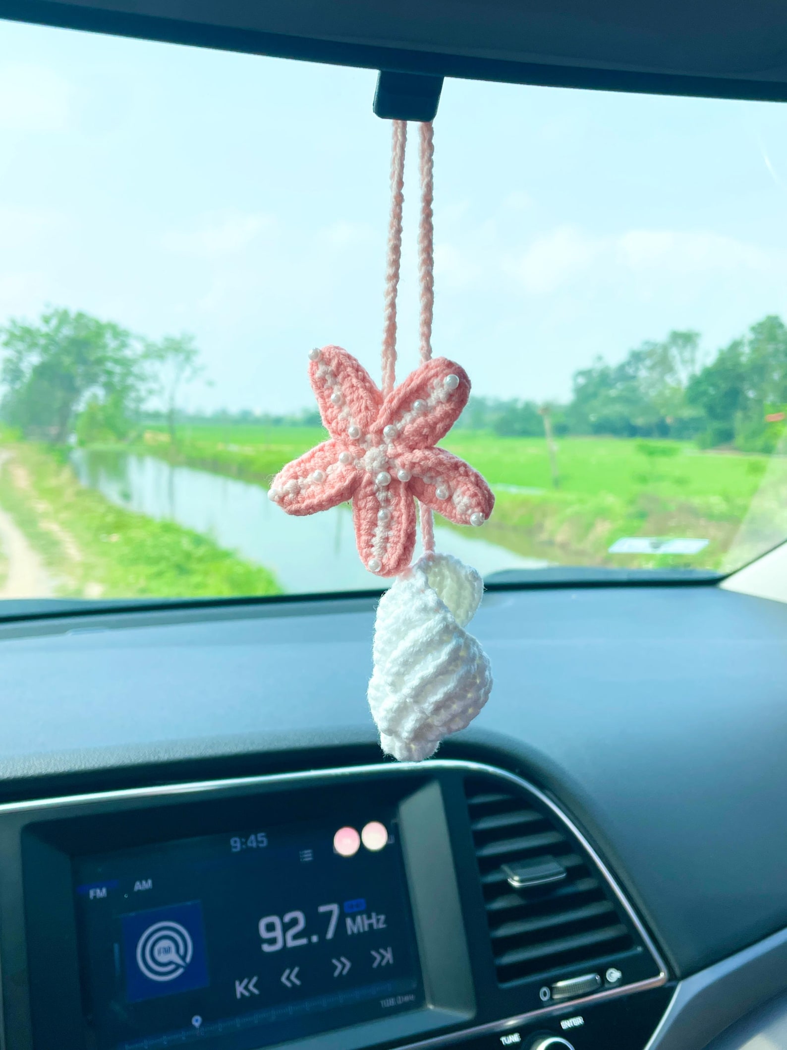 Crochet Starfish Car Charm