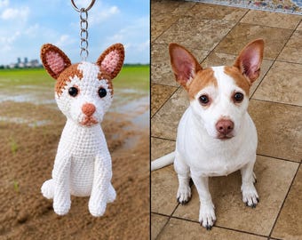 Custom Crochet Dog From Photo, Personalized Dog Keychain, Handmade Pet Portrait Gift, Custom Puppy Memorial, Dog Lover Gift