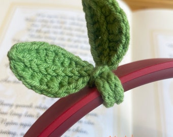 Crochet Leaf Sprout: Headphone Accessory, Bookmark, Cable Organizer