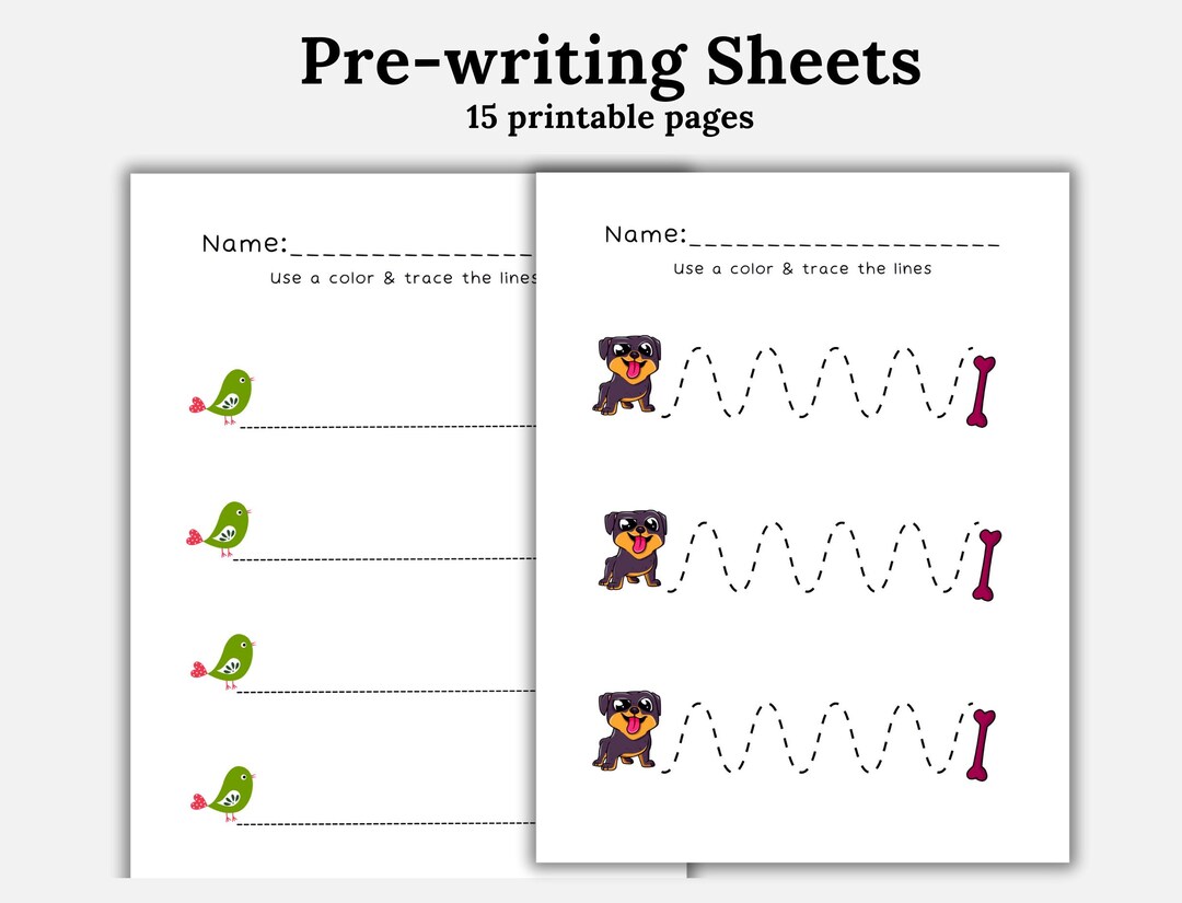 Printable Pre Writing Activity Sheets Line Tracing Practice Join the ...