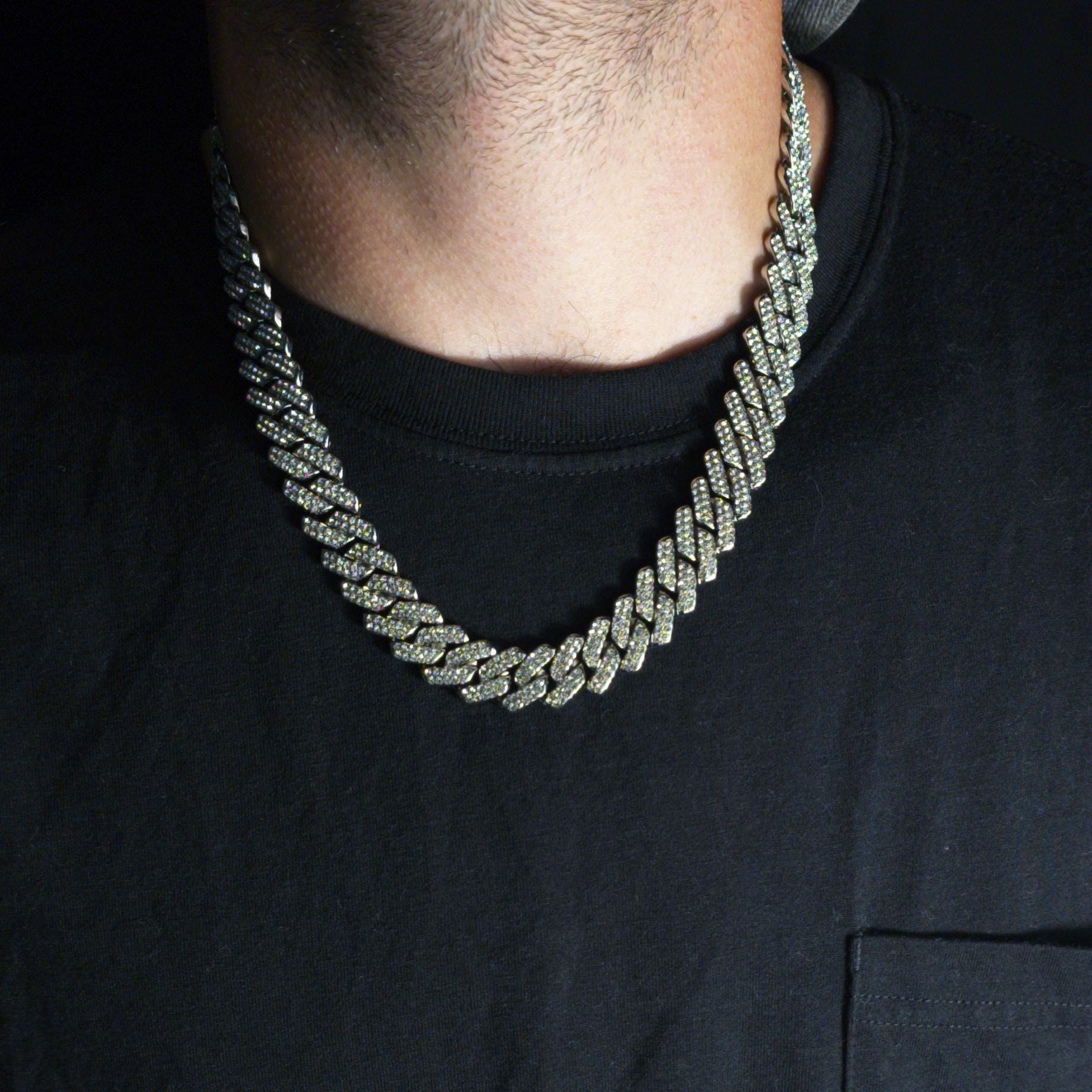 JORDAN CRAIG ICED OUT チェーンネックレス 13mm silver/送料無 Iced Out Lux Necklace - 13mm