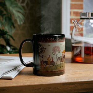 Indian Pichwai Print | Block Print | Gifts for Her | Gifts for Him | Microwave Safe Mug | Dishwasher Safe Mug | Ceramic Mug 11oz image 6