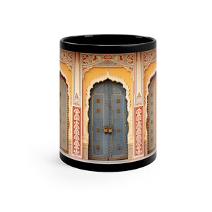 Indian Jaipur Door | Boho Print | Gifts for Her | Gifts for Him | Microwave Safe Mug | Dishwasher Safe Mug | Ceramic Mug 11oz