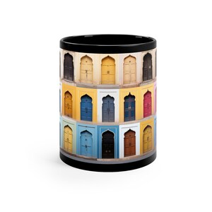 Indian Jaipur Multicolor Door | Boho Print | Gifts for Her | Gifts for Him | Microwave Safe Mug | Dishwasher Safe Mug | Ceramic Mug 11oz