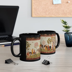 Indian Pichwai Print | Block Print | Gifts for Her | Gifts for Him | Microwave Safe Mug | Dishwasher Safe Mug | Ceramic Mug 11oz image 5