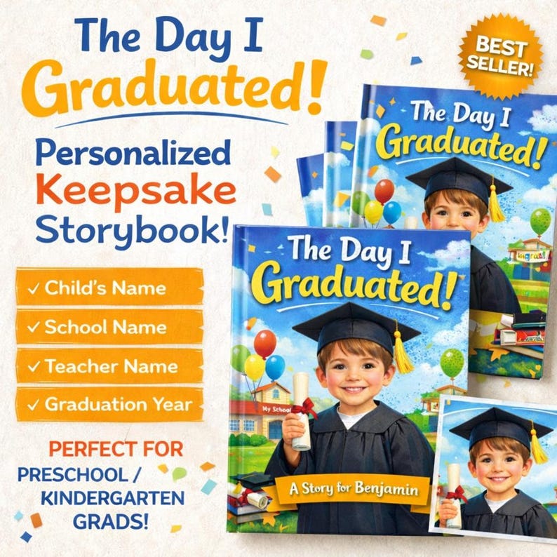 Personalized Graduation Book for Kids, Preschool Kindergarten ...