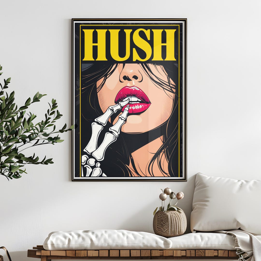 Huxho Rapper Poster HUSH Skeleton Hand Poster | 16x20 Bold Gothic Pop Art Print, Sexy Edgy ...