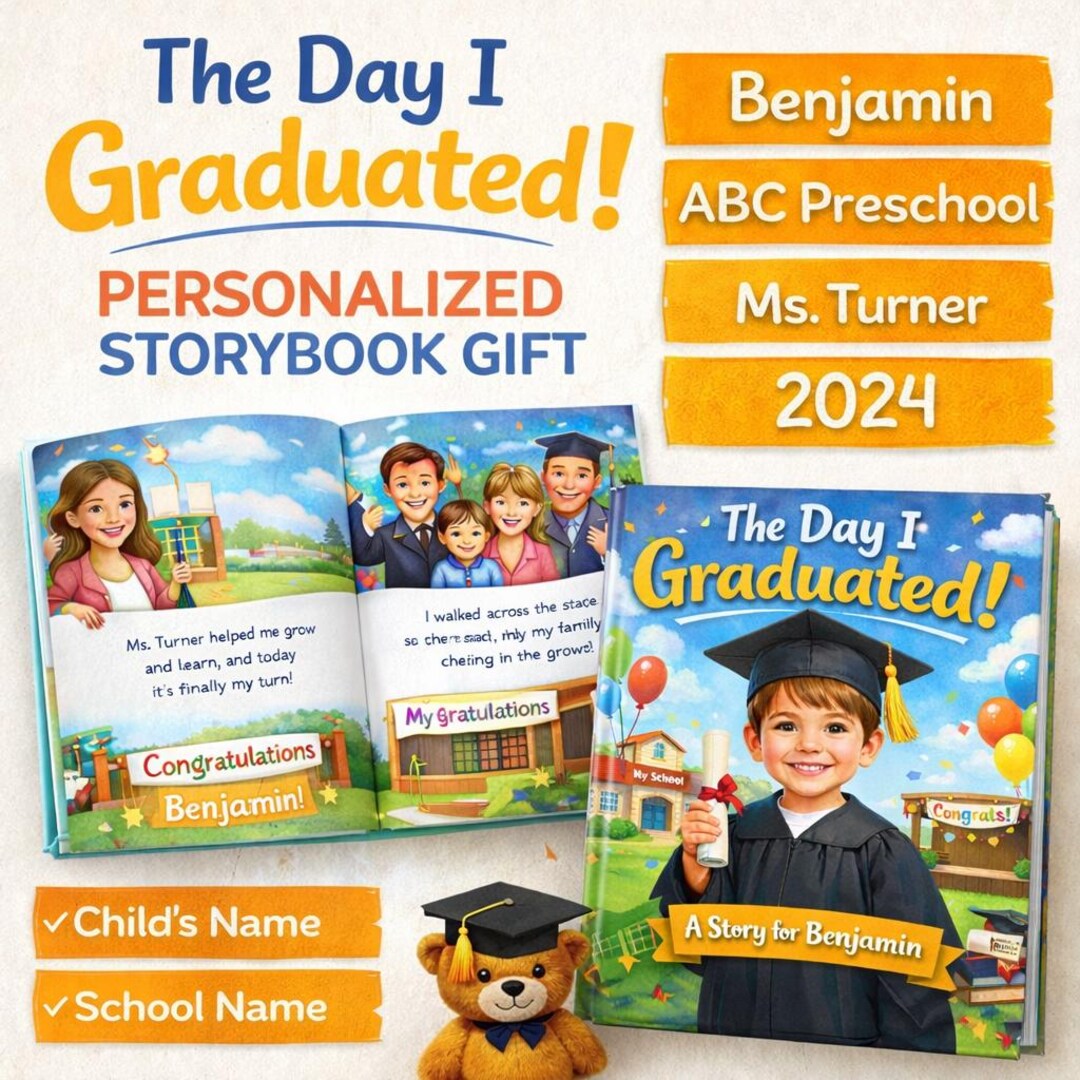 Personalized Graduation Book for Kids, Preschool Kindergarten ...